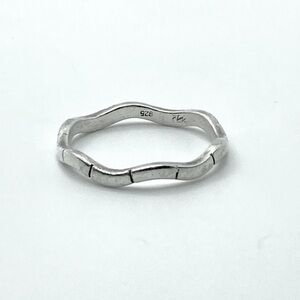 VTG Sterling Silver Wavy Faux Segmented Band Stamped Cw 925 Sz 8.5
